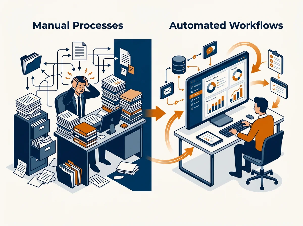 Vergleich manuelle Prozesse vs. automatisierte Workflows